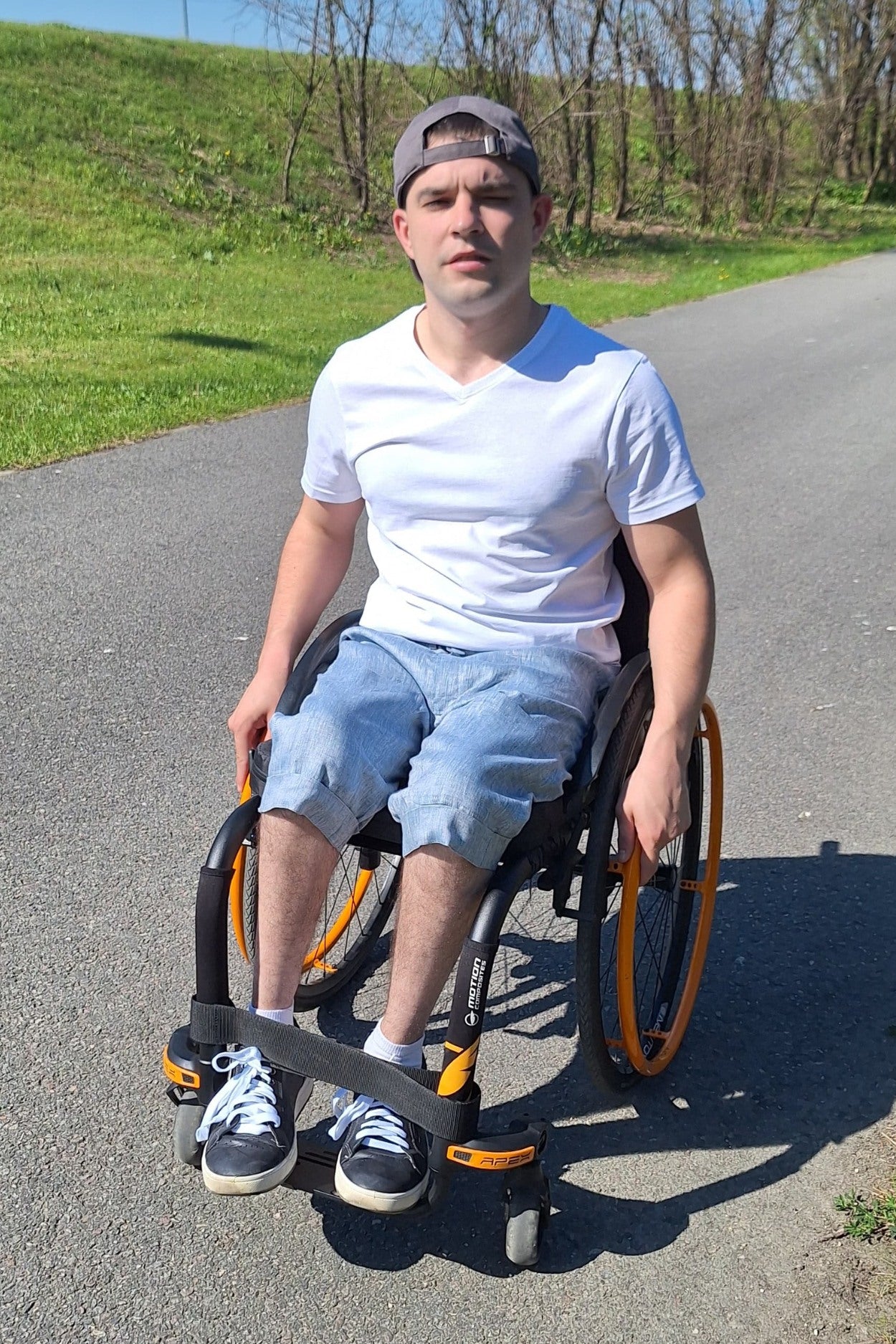 Linen shorts wheelchair adapted