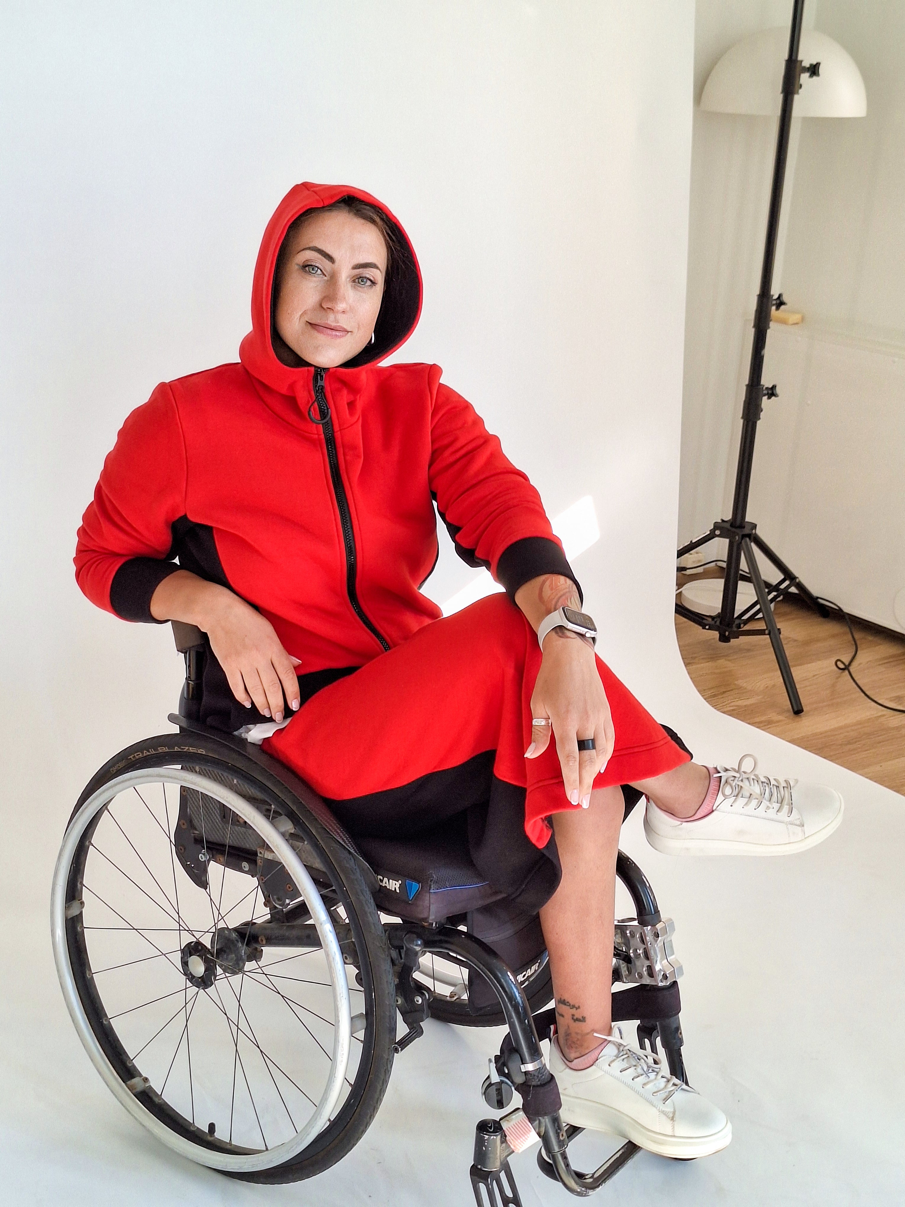 Ladies' Bright Red Adaptive Jersey jacket