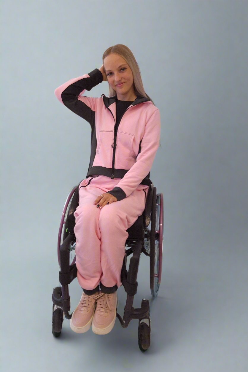 Ladies' Baby Pink Adaptive Jersey jacket- Leisure wear