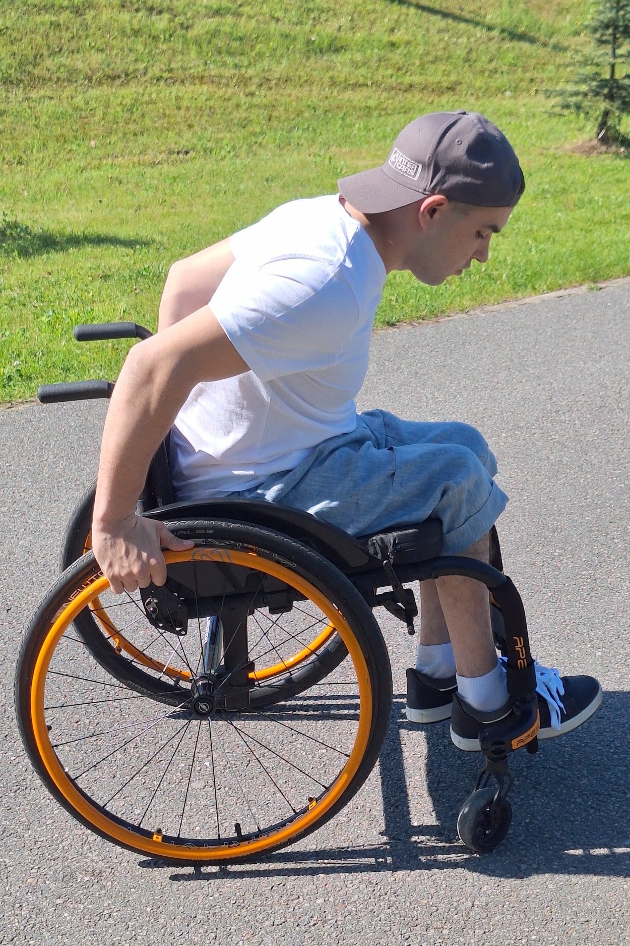 Linen shorts wheelchair adapted